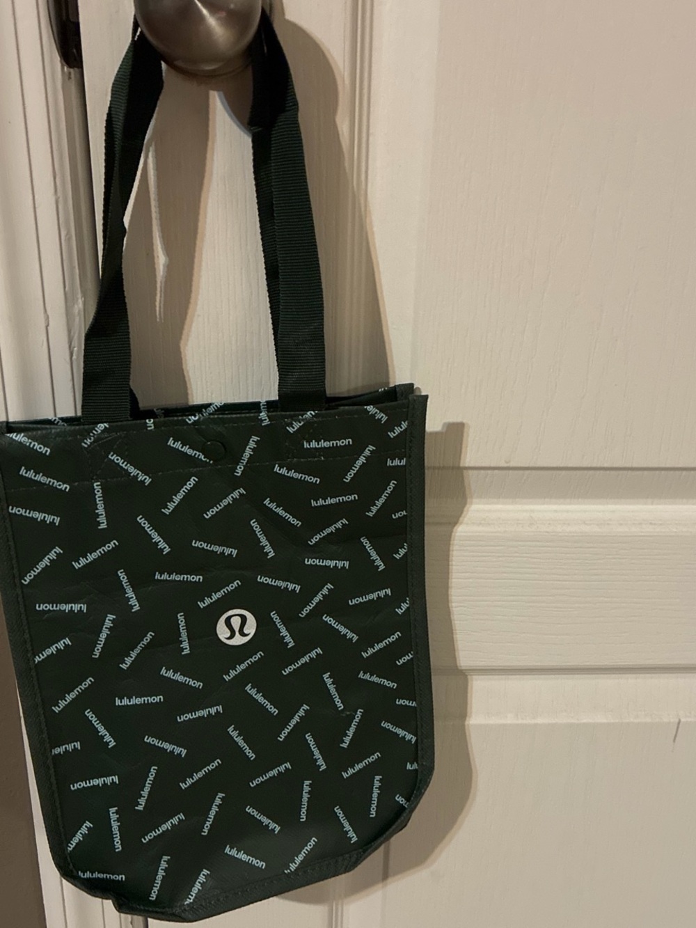lululemon athletica Dark Green Logo Print Tote, 12 x 9